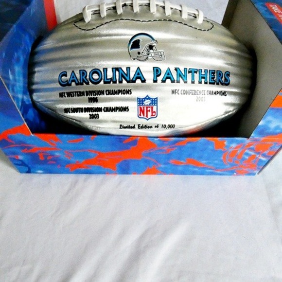 Carolina Panthers Limited Edition NFL Football Take The Game Home NEW Silver - Picture 3 of 6